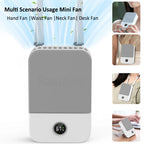 🌀 ❄️ 4-in-1 Portable Rechargeable Fan | Handheld, Neck, Waist & Desk