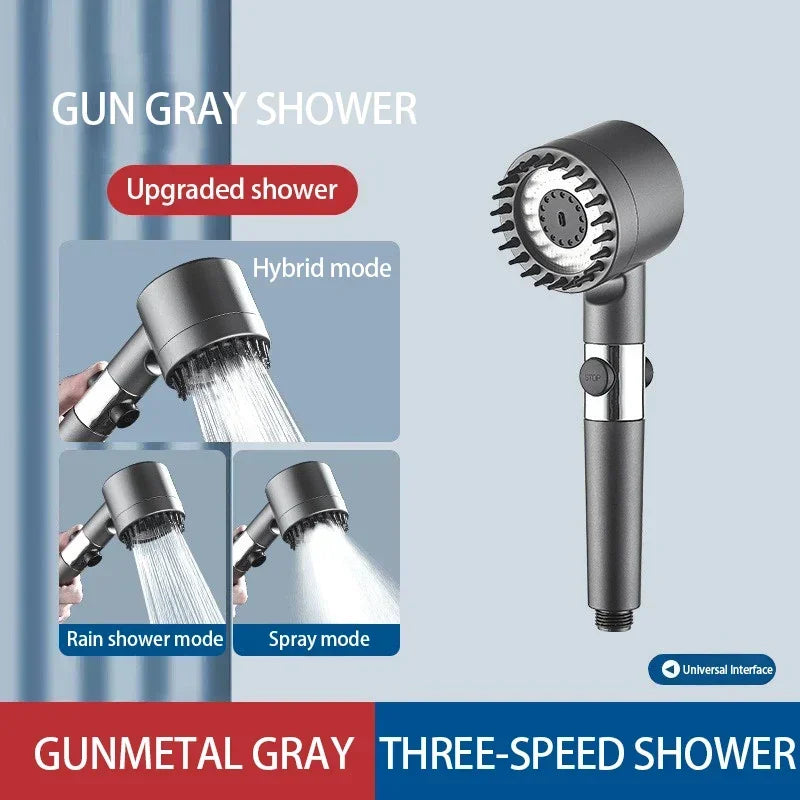 🚿 High-Pressure 3-Mode Water-Saving Shower Head