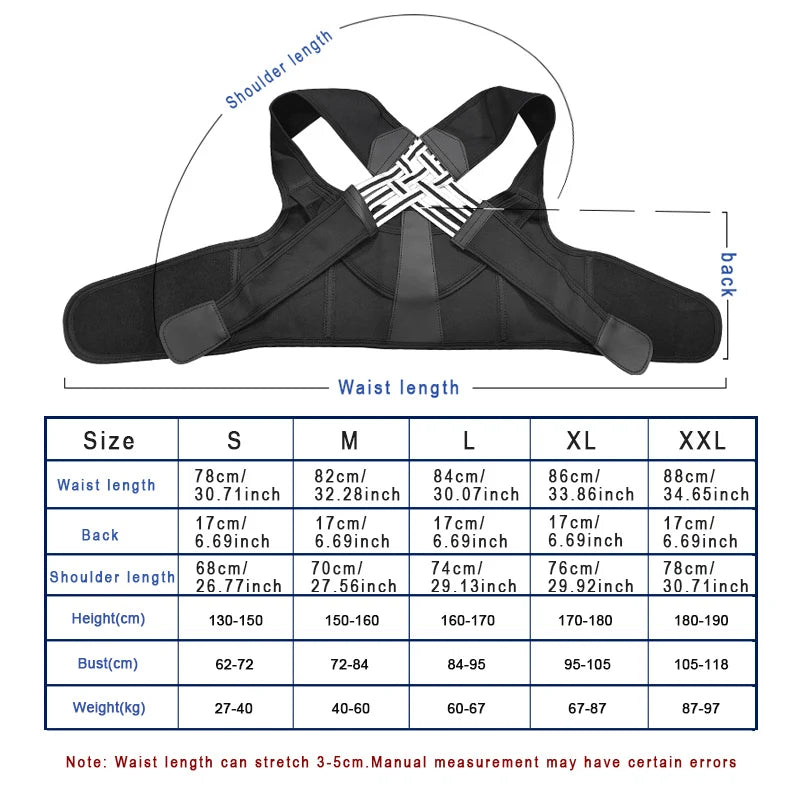 💪🩻 Back Brace Posture Corrector – Adjustable Full Back Support
