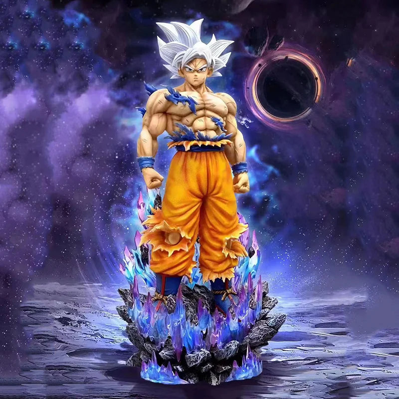🌀 25cm Anime Dragon Ball Son Goku Action Figure – Ultra Instinct Super Saiyan Light-Up Statue