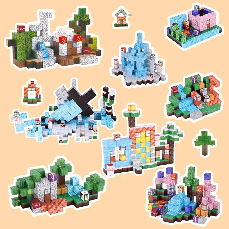 🧲 DIY Magnetic Blocks – Build Mine Magnet World Set for Boys & Girls