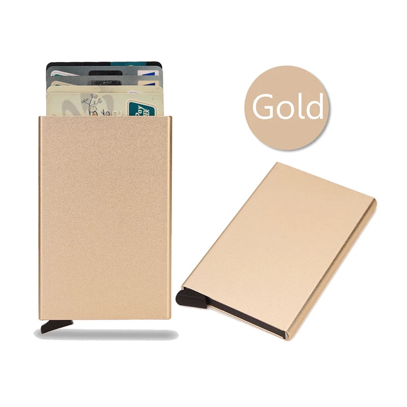 💳 RFID Smart Wallet – Slim & Minimalist Metal Card Holder for Men & Women