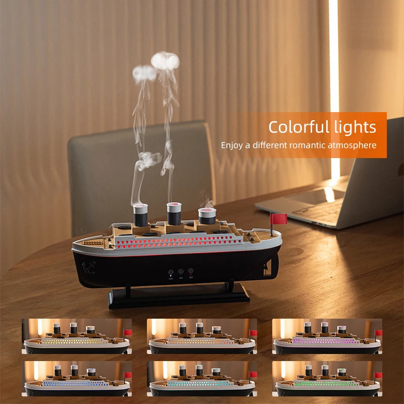 🚢 250ml Titanic Ship Model Air Humidifier & Essential Oil Diffuser