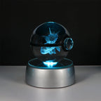 🪐 Pokémon 3D Crystal Ball LED Night Light – Pikachu, Gengar, Eevee & Mewtwo