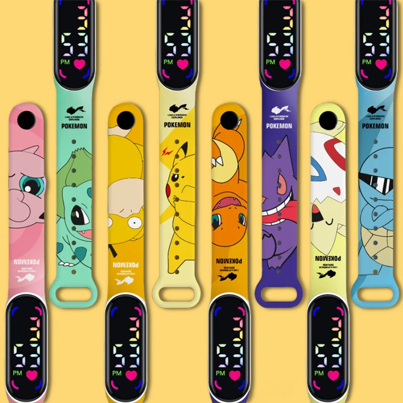 ⏰ Pokemon Strap LED Electronic Watch – Cute Pikachu & Gengar Design