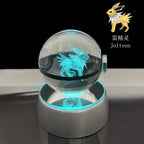 🪐 Pokémon 3D Crystal Ball LED Night Light – Pikachu, Gengar, Eevee & Mewtwo