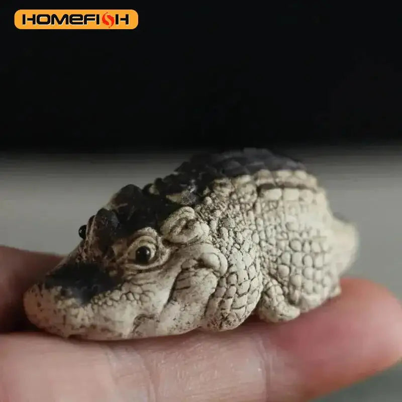 🐊 Handmade Small Crocodile Tea Pet – Boutique Tea Ceremony Ornament