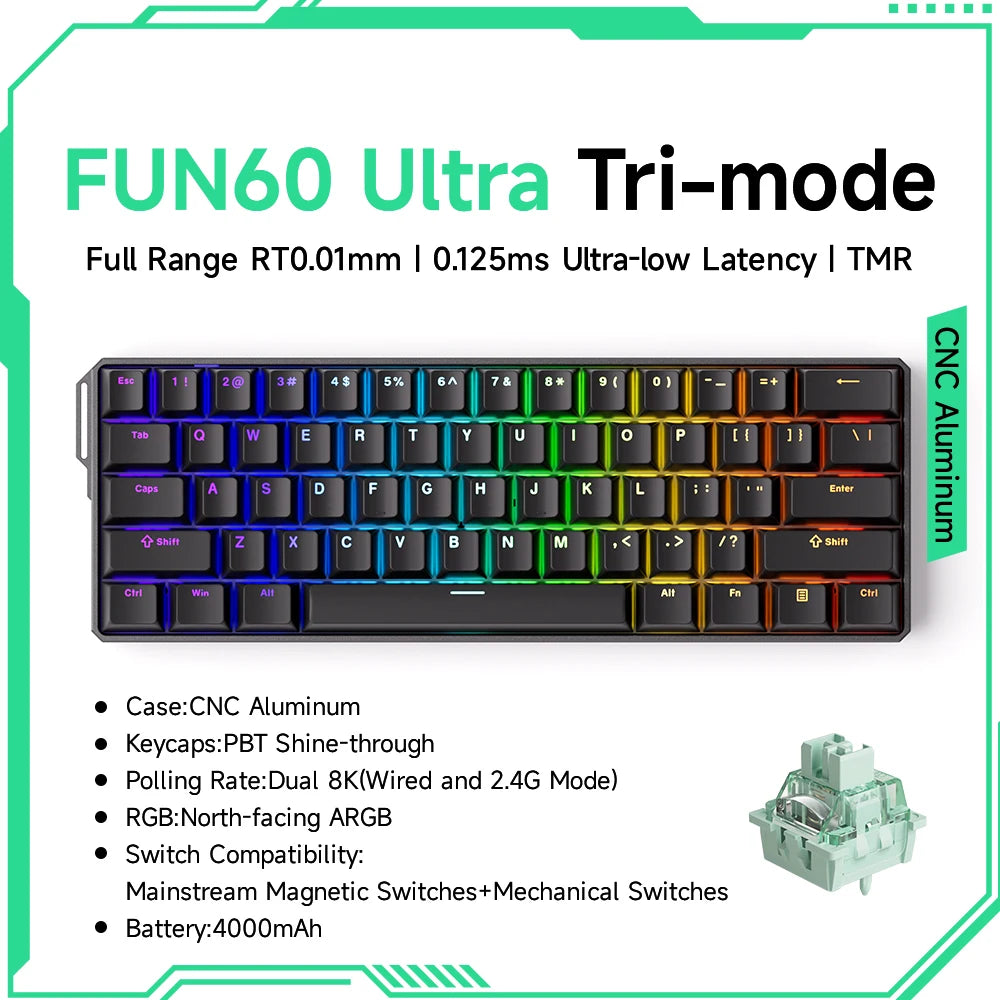 ⌨️ AKKO MonsGeek FUN60 Series Mechanical Keyboard – 61 Keys