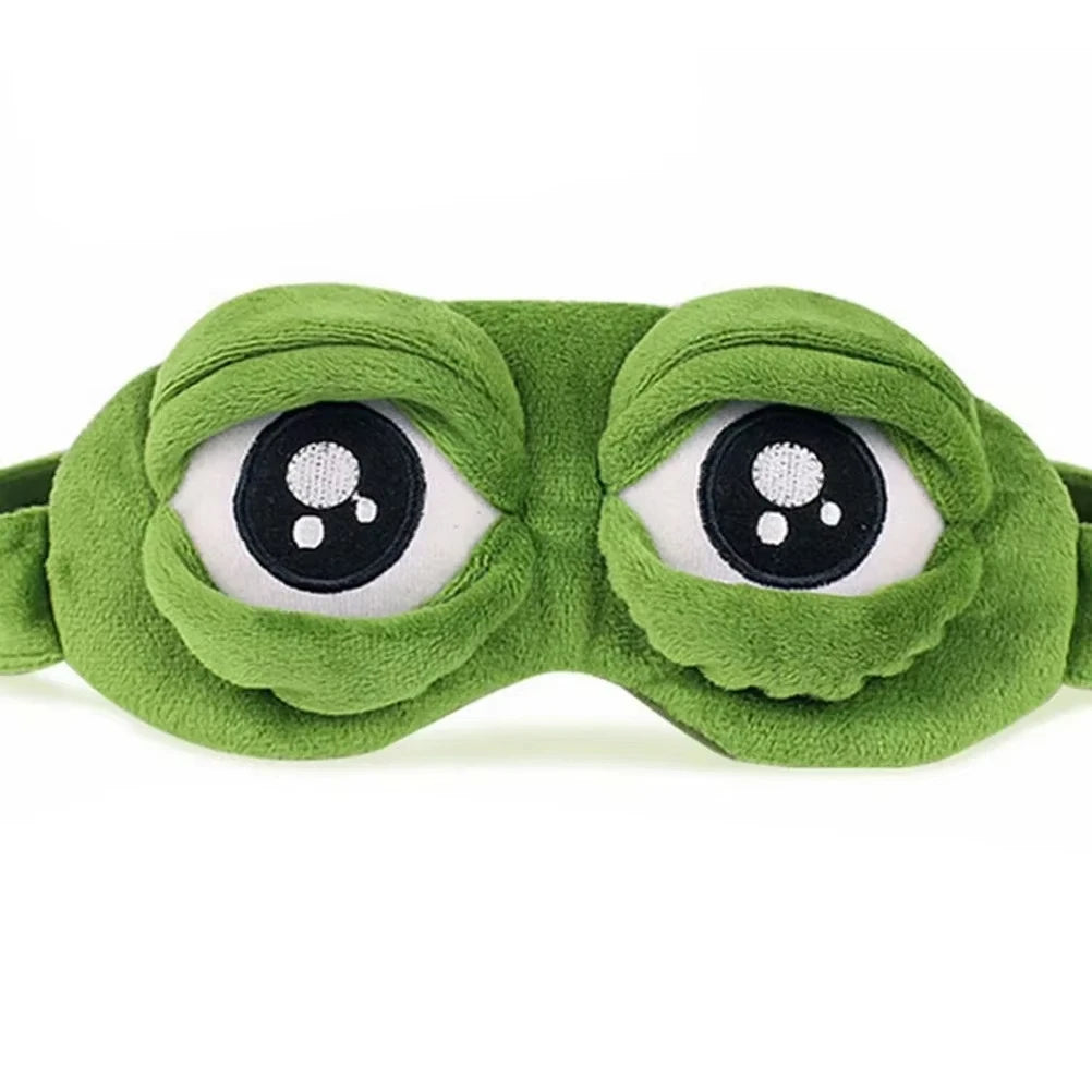 😴 3D Sad Frog Sleep Mask – Natural Sleeping Eyeshade Cover for Women and Men, Soft Portable Blindfold for Travel