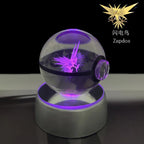 🪐 Pokémon 3D Crystal Ball LED Night Light – Pikachu, Gengar, Eevee & Mewtwo