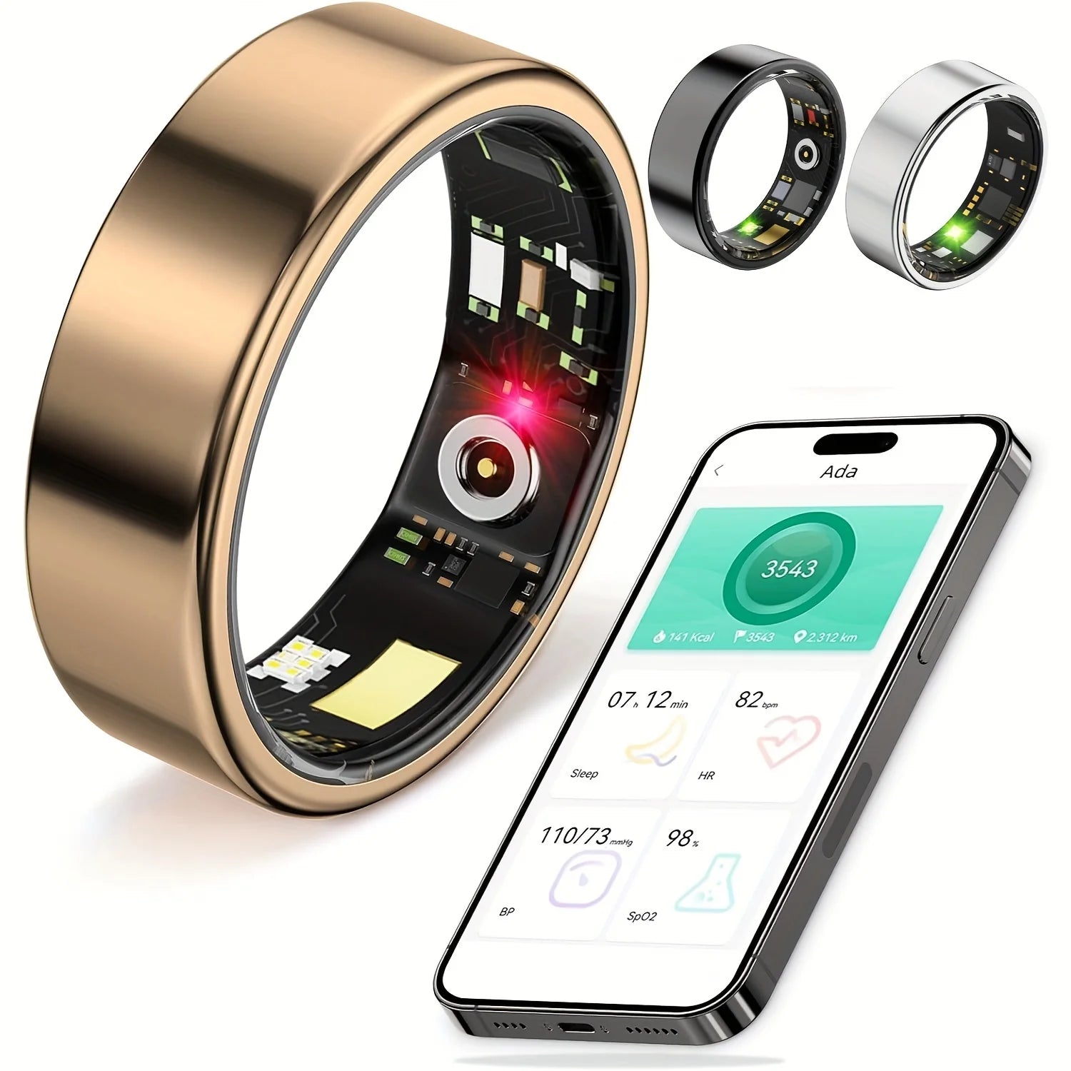 💍 Smart Ring – Sleep Tracking & Motion Monitoring | Compatible with iPhone & Android