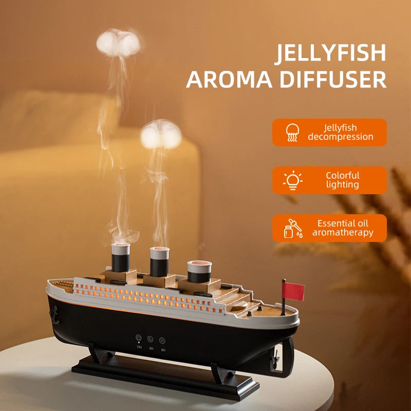 🚢 250ml Titanic Ship Model Air Humidifier & Essential Oil Diffuser