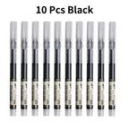 🖊️ 10Pcs/Set High Quality Needle Type Gel Pens – Straight Liquid Ballpoint