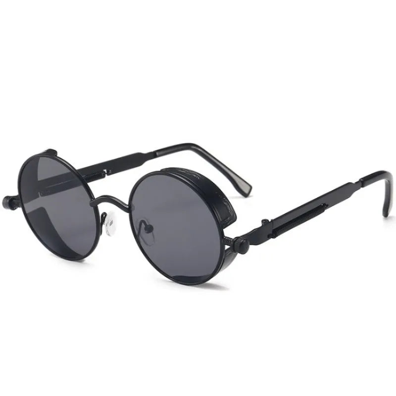 🕶️ Classic Steampunk Sunglasses – Retro Round Metal Frame for Men & Women