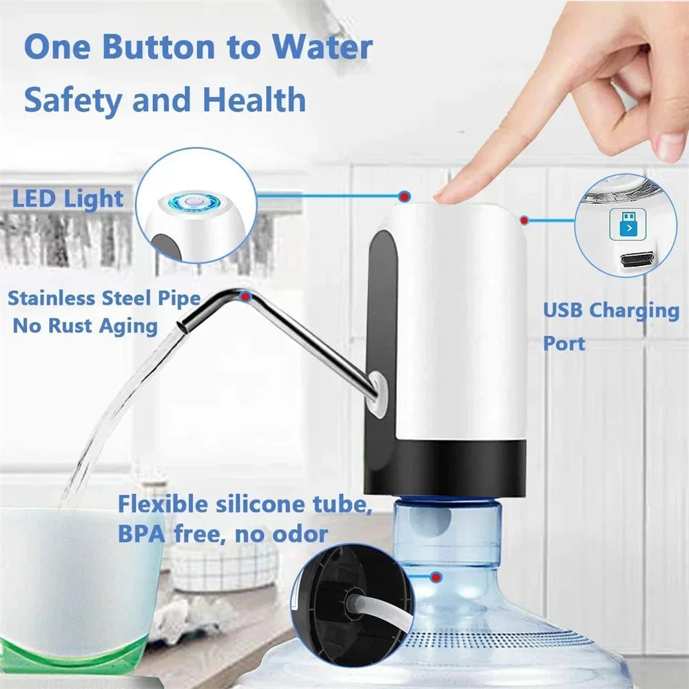 💧 Portable USB Electric Water Pump – 5 Gallon Bottle Dispenser