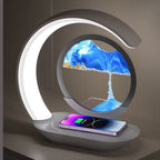⏳ 3D Sand Art Lamp with Wireless Charging | Quicksand Design, LED Night Light & Modern Decor