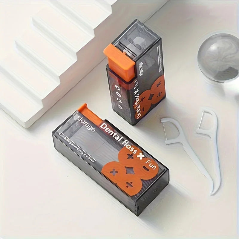 🦷 Dental Automatic Floss Storage Box Pop-Up Dispenser with 10 Pcs Dental Floss