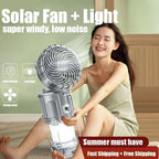 ☀️🌬️ 4-in-1 Solar Rechargeable Fan & Camping Night Light with Power Bank