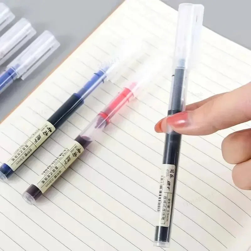 🖊️ 10Pcs/Set High Quality Needle Type Gel Pens – Straight Liquid Ballpoint
