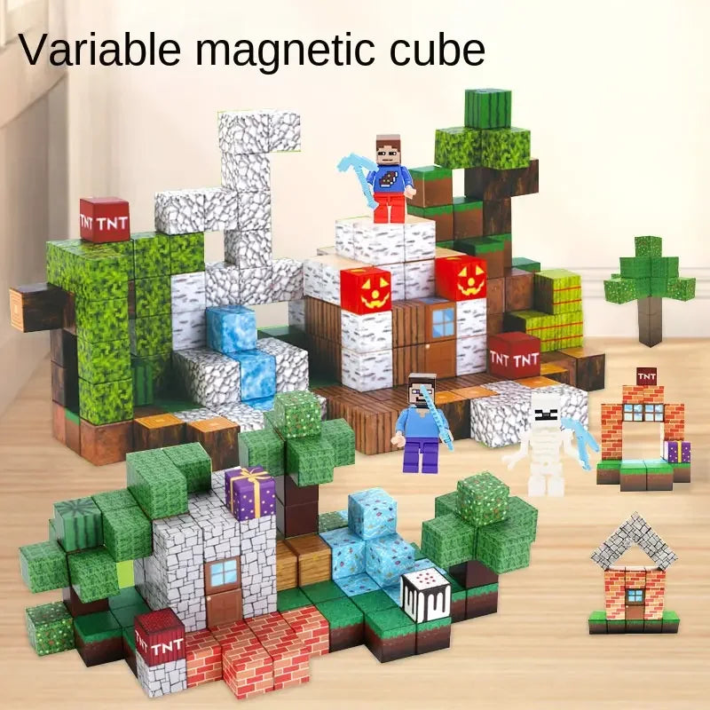 🧲 DIY Magnetic Blocks – Build Mine Magnet World Set for Boys & Girls