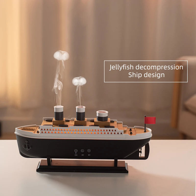 🚢 250ml Titanic Ship Model Air Humidifier & Essential Oil Diffuser