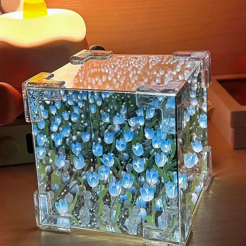 🌷 DIY 3D Tulip Flower Sea Night Lamp Kit – Romantic Creative Gift