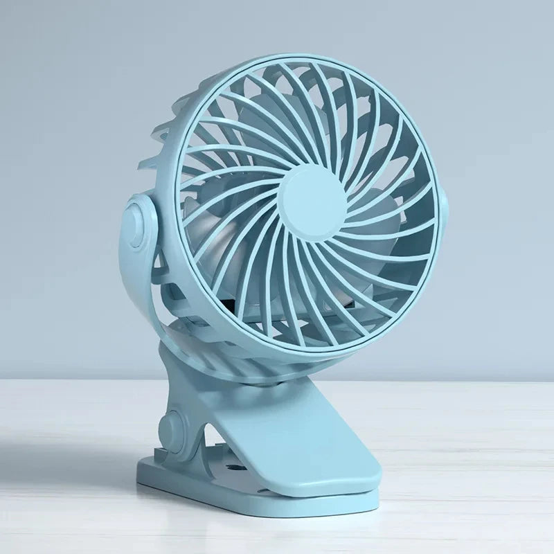 🌬️✨ USB Clip Fan 360° Rotatable with 3 Speeds & Night Light