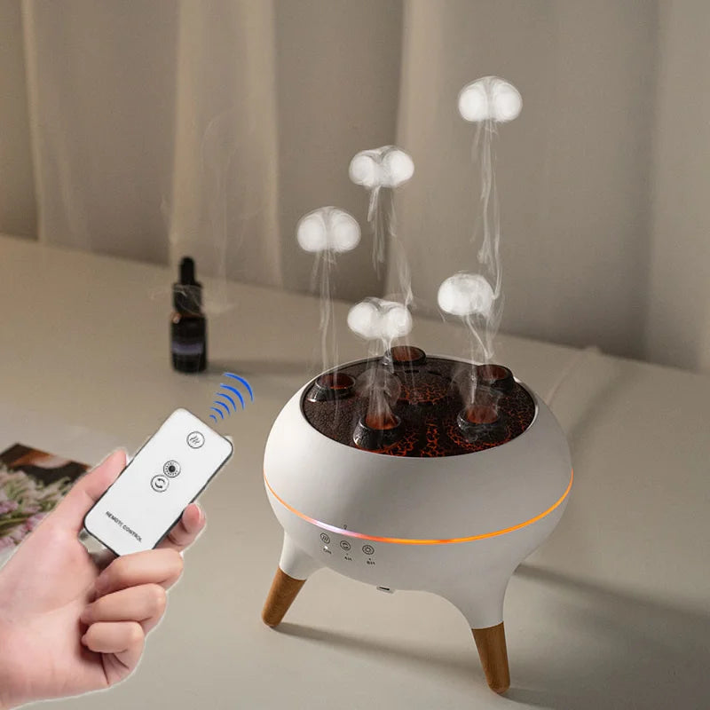 🌊 Dynamic Jellyfish Air Humidifier – 250ml Essential Oil Diffuser with Remote Control & 7-Color Night Lights