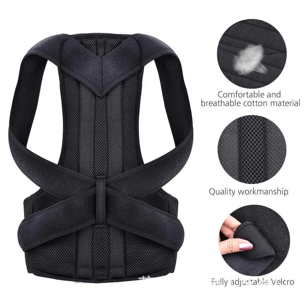 🦴 Adjustable Back Shoulder Posture Corrector Belt – Clavicle & Spine Support
