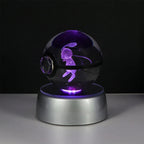 🪐 Pokémon 3D Crystal Ball LED Night Light – Pikachu, Gengar, Eevee & Mewtwo