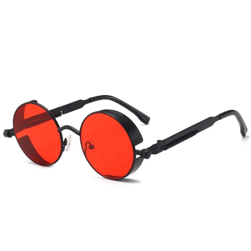 🕶️ Classic Steampunk Sunglasses – Retro Round Metal Frame for Men & Women