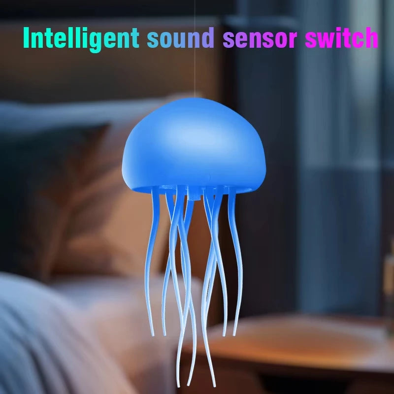 🐠 Jellyfish Cartoon LED Night Light – Cute Rotating RGB Bedside Lamp