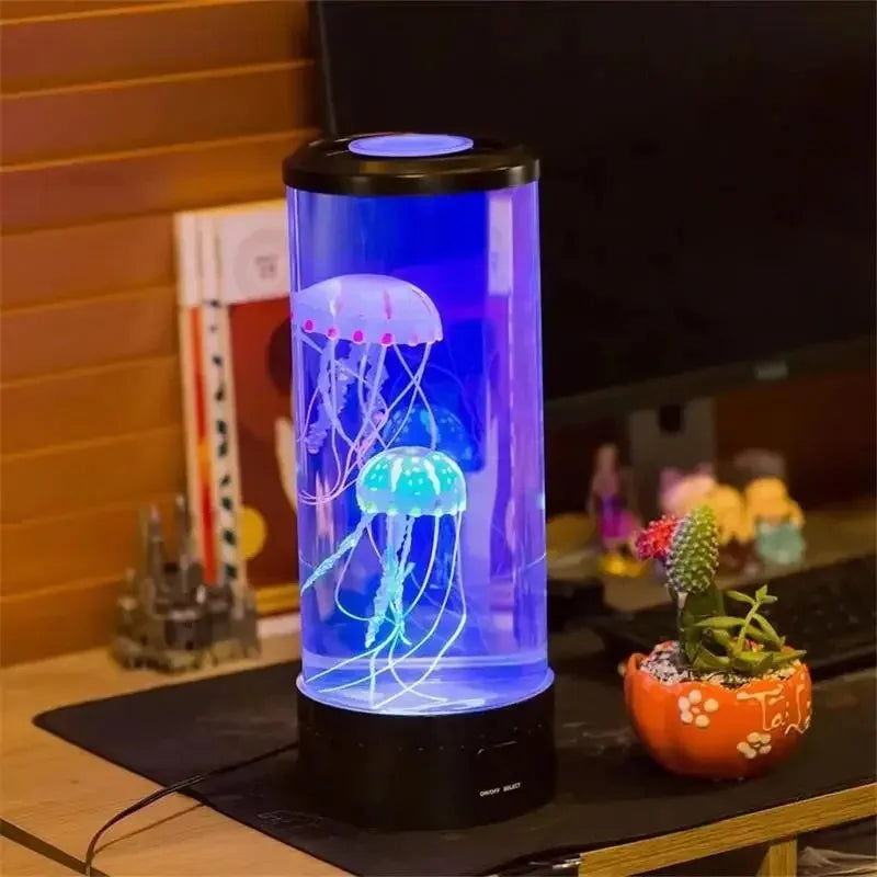 🪼 Mini Jellyfish LED Night Light – Color Changing Aquarium Lamp