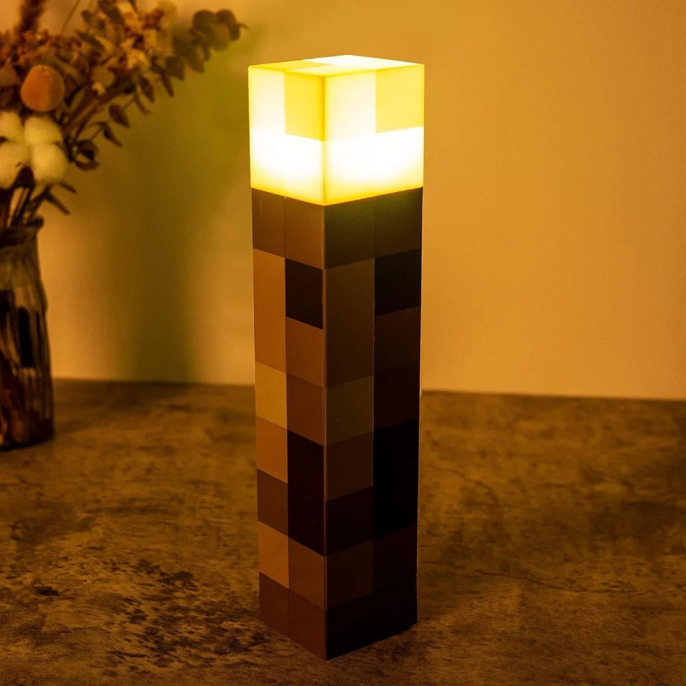 🪔 MC Game Brownstone Torch Lamp Figure – 4 Colors LED Night Light