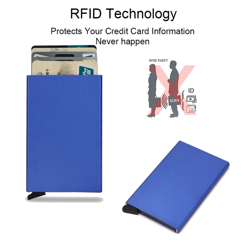 💳 RFID Smart Wallet – Slim & Minimalist Metal Card Holder for Men & Women