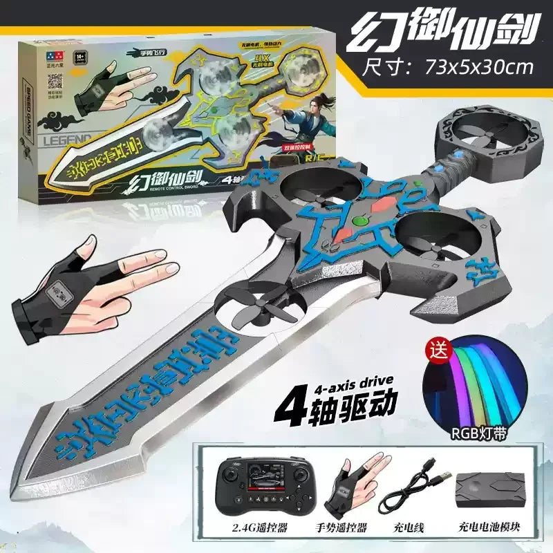 🛩️ 2025 RC Flying Sword Drone with Brushless Motor & RGB Lights