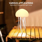 🐠 Jellyfish Cartoon LED Night Light – Cute Rotating RGB Bedside Lamp
