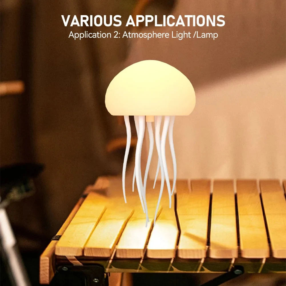 🐠 Jellyfish Cartoon LED Night Light – Cute Rotating RGB Bedside Lamp