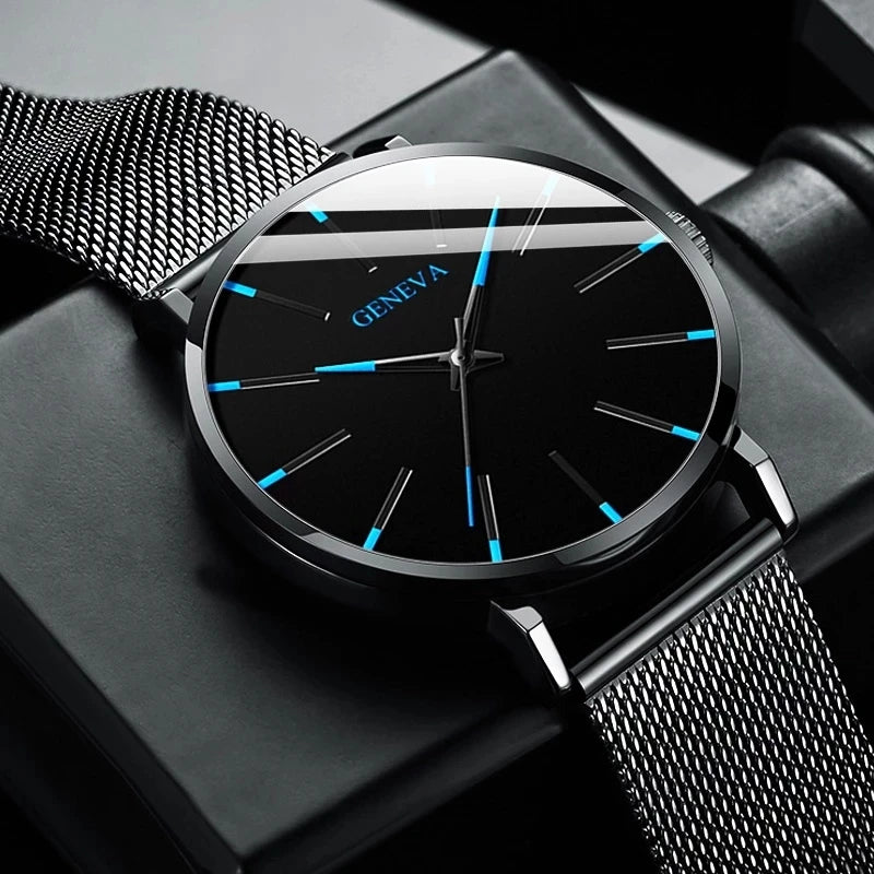 ⌚ Fashion Ultra-thin Men’s Business Watch – Steel Mesh Band Quartz Watch
