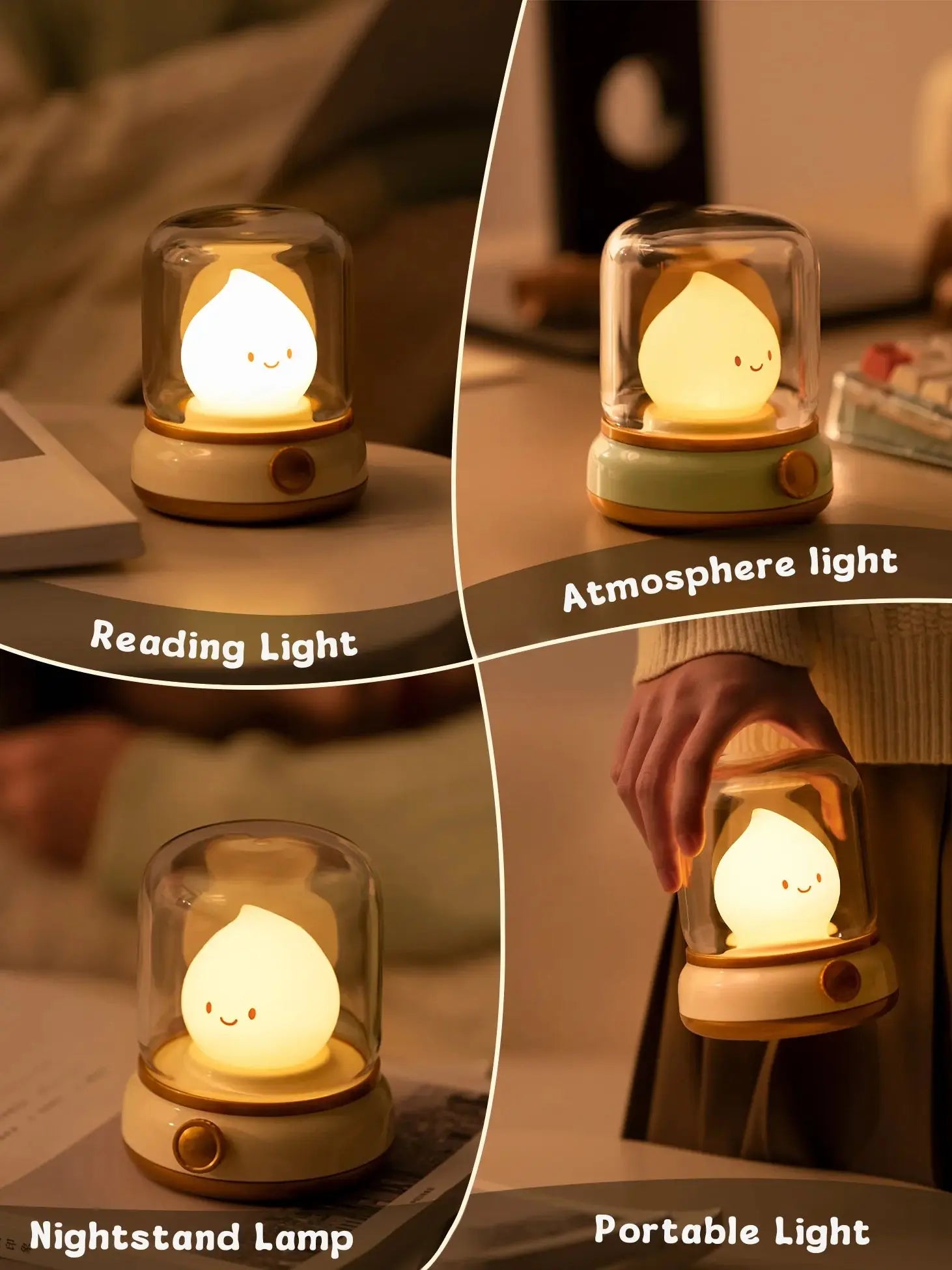 Flameless LED Lamp | USB-Powered Night Light with Realistic Flame Effect