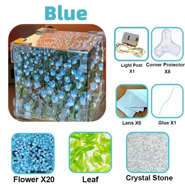 🌷 DIY 3D Tulip Flower Sea Night Lamp Kit – Romantic Creative Gift