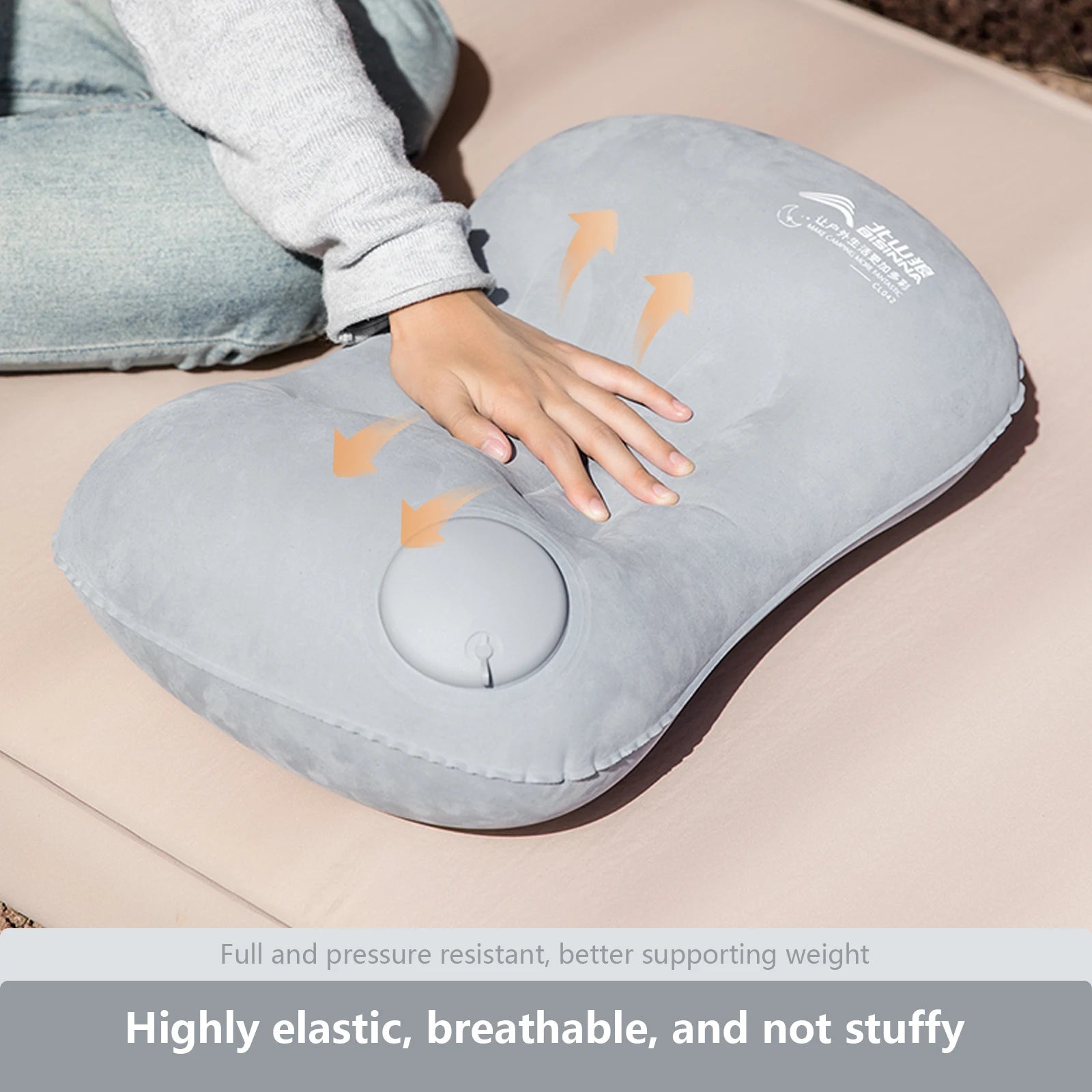 🛏️ BISINNA Inflatable Travel Pillow – Built-in Pump, Compact & Portable