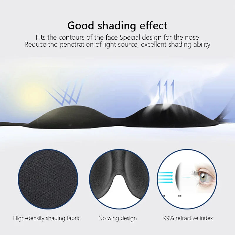😴 3D Contoured Eye Mask for Sleeping – Lightweight & Comfortable Sleep Blindfold