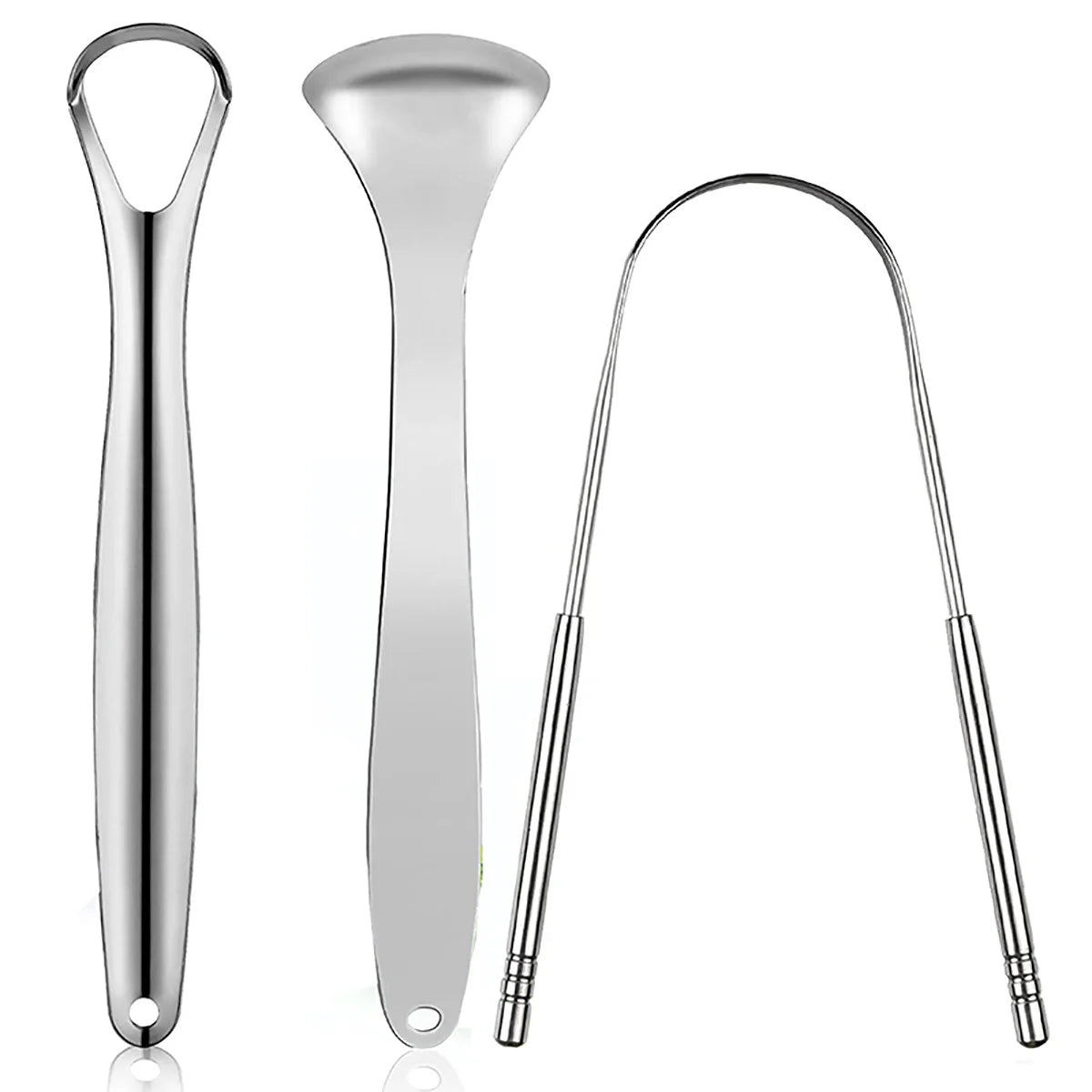👅 Premium Stainless Steel Tongue Scraper – Cleaner for Adults & Kids