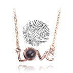 💖 Projection Necklace – 100 Languages "I Love You" Pendant