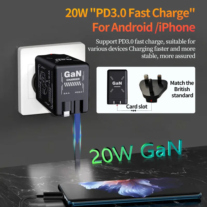 ⚡ GaN USB-C Charger 20W 🔌