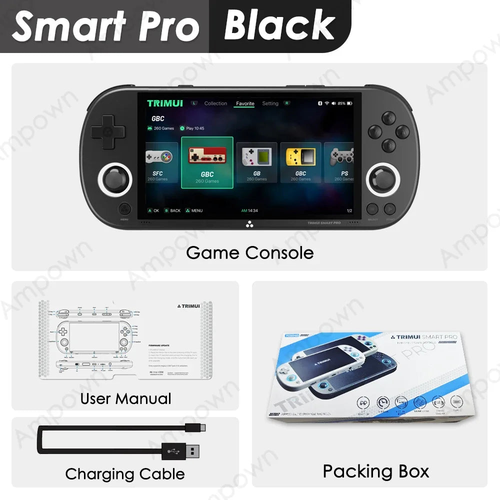 🎮 Consola Retro Portátil Trimui Smart Pro 🌈 | Pantalla IPS 4.96" + Joystick + RGB 💾