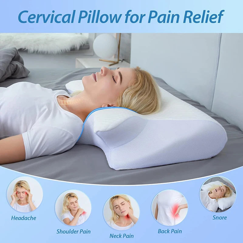 🛏️ Memory Foam Wedge Neck Pillow – Anti-Snore & Anti-Apnea Support