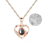 💖 Projection Necklace – 100 Languages "I Love You" Pendant