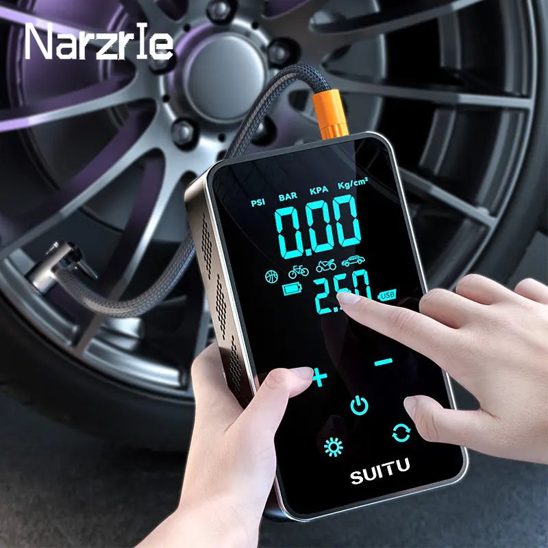 Wireless Air Pump 150psi Touch Screen Portable Electric Tire Inflator For Car Bicycle Motorcycle Mini Air Compressor Injector